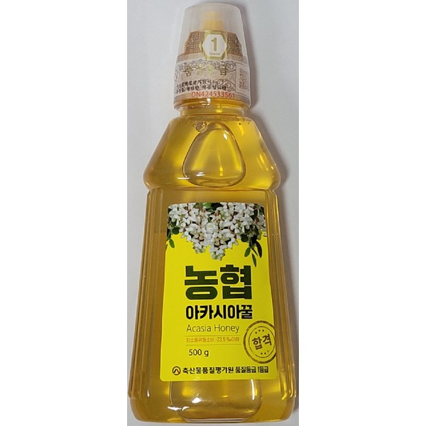 Nonghyup Food [Onsale] Honey domestically produced 100% acacia honey 500g [Produced by Donggang Yeongwol Nonghyup] grade 1 / 농협식품 [온세일]벌꿀 국산100% 아카시아벌꿀 500g[동강영월농협 생산] 1등급 판정