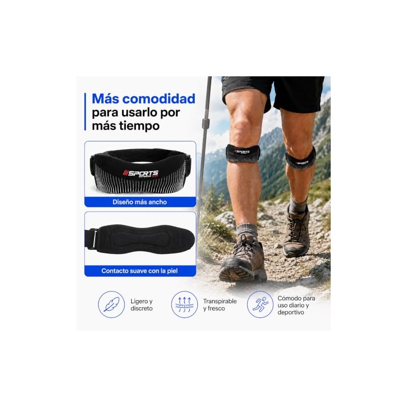 2 PCS Cinta Rotuliana para Rodilleras, Ajustable, Amortiguación de 10