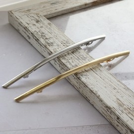JewelVOX Barrette, Women's, Metal, Simple, Hair Arrangement, Stylish, Popular, Adult (Gold)