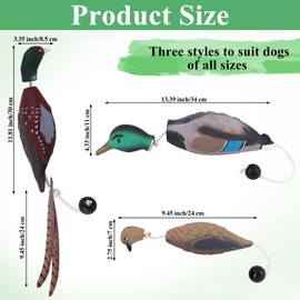 FIONUPI 3 Pcs Duck Dummy Dog Toy Pheasant Toy for Dog Training Tools Duck Bumper Retriever Dead Duck Dummy Toy for Dog Training