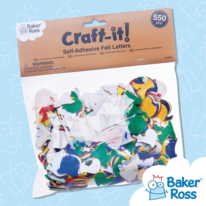 Baker Ross feltro lettere, colori assortiti, 23 mm