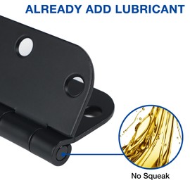 6 Pack 3 Inch Hinges Rounded Matte Black Door Hinges Interior Door Hinges Black Matte 3 Inch Door Hinges 5/8" Radius Bedroom Office Indoor/Interal Door Hinges for Doors 3 "x 3" Hardware Controls