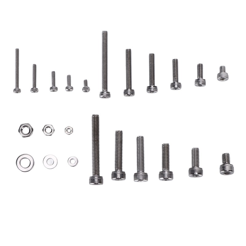 1080Pcs/Set M2 M3 M4 Screw Nut Gasket Kit Stainless Steel