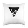 Geometric Mountain Crescent Moon Design Throw Pillow