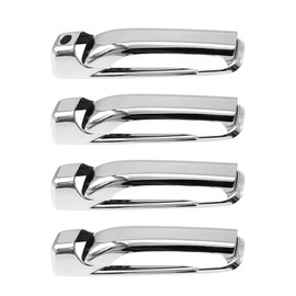 Chrome Door Handle Covers Set with Driver Side Key Hole for 2010-2018 Dodge Ram 1500 2500 3500 4 Door