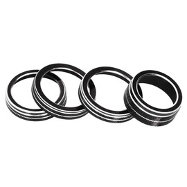 OUKENS Gear Knob Trim, Aluminium Alloy Material Air Conditioning Button Cover Suitable for Jeep Wrangler JL Accessories 2018-2021 (Black)