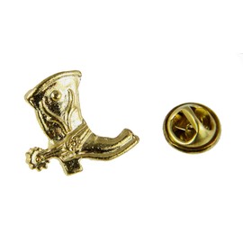 6030248 Western Cowboy Boot with Spur Lapel Pin Tie Tack Brooch Cowgirl