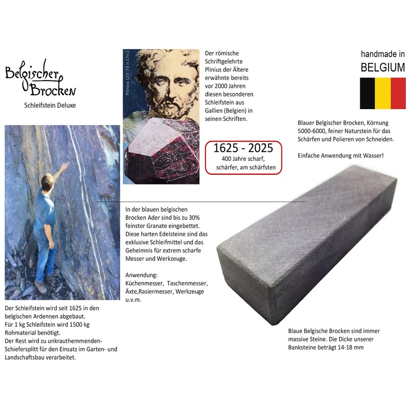 Whetstone Blue Belgischer Brocken 150 x 25 x 6 mm