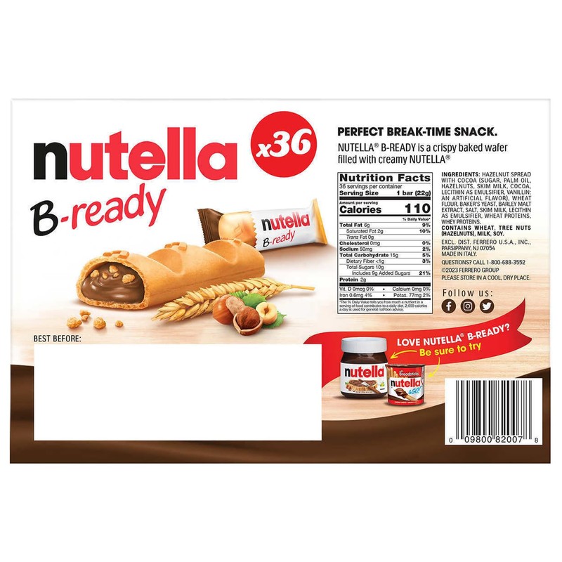 B-Ready Crispy Wafer Bars - 36 Count + Bonus Mini