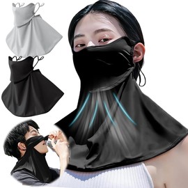 LUYULAKI Cooling Face Cover, UV Protection, Sun Protection Mask, Neck Guard (Cool to Contact, Does Not Suffer from Breathing, Hydration), Face Guard, Sunshade Mask, Cloth, Neck Cover, Summer, Cool