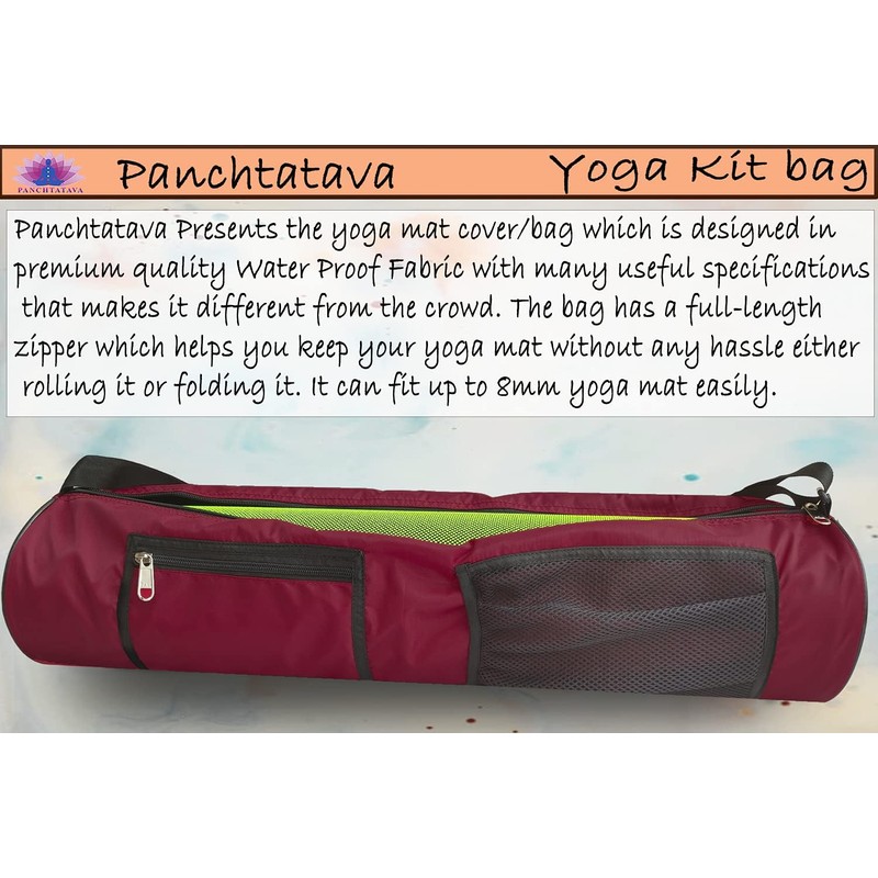 Premium Waterproof Yoga Mat Gym Bag with Zipper, Pockets and