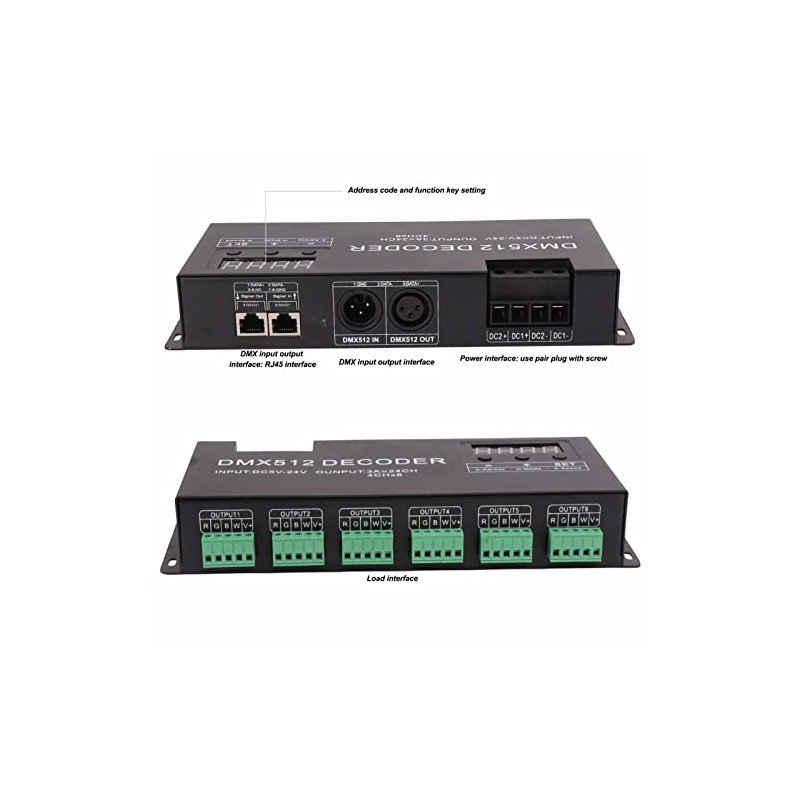24 Channel Decoder, Digital Display, RGBW Dimming Driver LED Controller