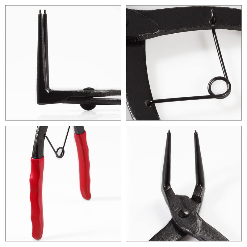 LEONTOOL Long Snap Ring Pliers for Holes, 90° Bent, Curved