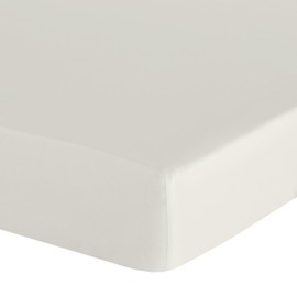 Eurofirany - Fitted Sheet 140 x 200 cm - Basic Cotton Flat Sheet with Elastic Band, Durable - for Thick Mattresses 30 cm Deep Pocket - Many Colours, Cream