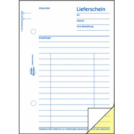 AVERY Zweckform Lieferscheine Lieferschein A6 SD 2x40Blatt