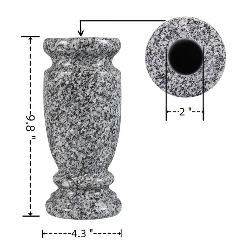 Afvarir Granite Cemetery Vase for Grave Markers,Heavy Headstone Memorial Flower