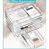 7 PCS Stackable Clear Drawer Organizer, Vanity Drawer Organizer Trays,