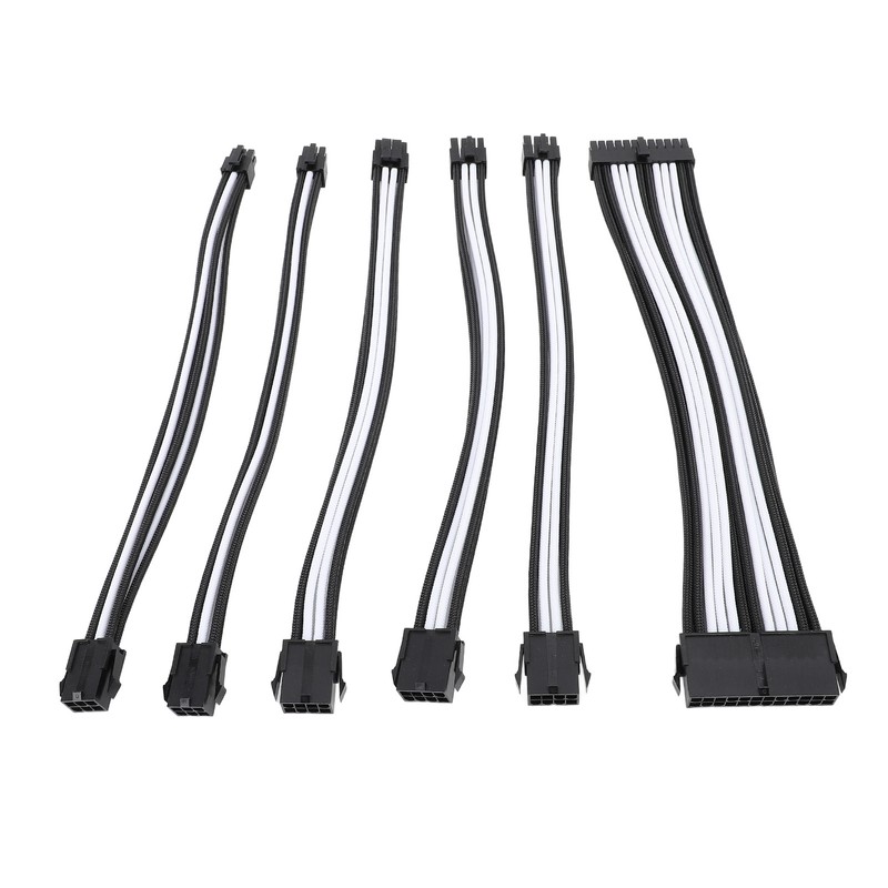 6PCS PC Extension Cable Set 30cm 24 Pin Motherboard Extension