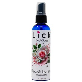LICK Rose and Jasmine Body Spray for Women - Flavorful Sensual Fragrance Mist Collection with Delectable Taste for Intimate Moments, 12 Delicious Scents, Vegan Formula, 4 fl oz (117mL)