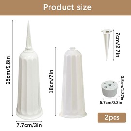 LdawyDE Grave Vase with Ground Spike, 2 Pieces Cemetery Vases, Plastic Grave Vases, Cemetery Grave Vases Vase with 7 cm Ground Spike Sticks for Yards, Garden, Grave - With Bouquet Attachment Base