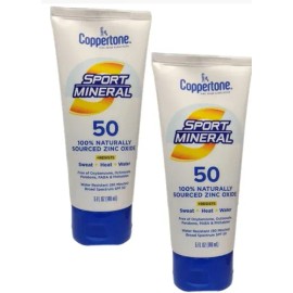 2x Coppertone Sport Mineral 100% Naturally Zinc Solar Spf 50