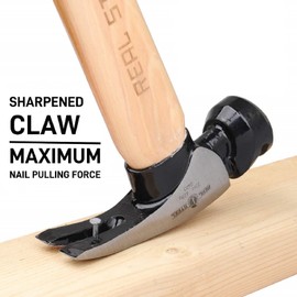 REAL STEEL 22 Oz Hickory Magnetic Head Milled Face Framing Hammer with Rip Claw 0403