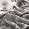KAWAHOME Knit Blanket Lightweight Breathable Fuzzy Heather Jersey Thin Blanket