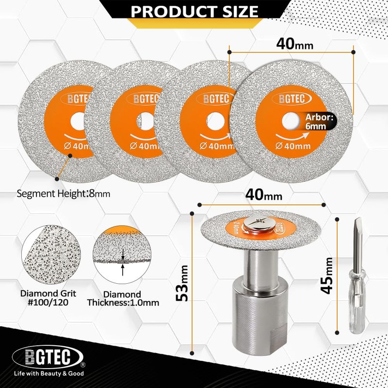 BGTEC Diamond Mini Glass Cutting Saw Blade - 5PCS 1
