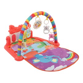 Baby Gym Piano Mat Lullabies Lights Detachable Early Educational Baby Musical Kick Play Pad Red