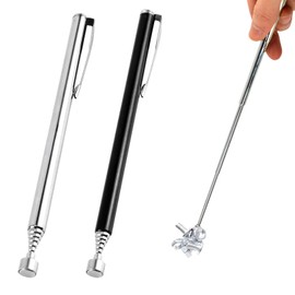 Set of 2 rod magnets, telescopic rod, telescopic magnet, telescopic magnet, telescopic magnet, rod magnet, adjustable, extendable magnetic pick-up tool, for magnetic rod collection of small metal
