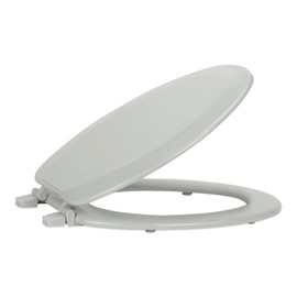 Elongated Wood Toilet Seat, Silver - 19 Inch - Fits All Elongated Size Fixtures - Easy to Install Fantasia by Achim Home Decor