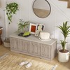 DINZI LVJ Shoe Bench, Entryway Storage Bench with Doors, Cushion,