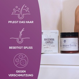 Dry Hair Mask 99% Natural | With Moringa, Coconut and Argan Oil | Regenerating and Revitalising | Repairs Split Ends | With Provitamin B5 | Made in Italy by RedMoringa | 250 ml