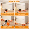 Heavy Duty Furniture Dolly 360° Rotating 4 Wheels, Furniture Movers