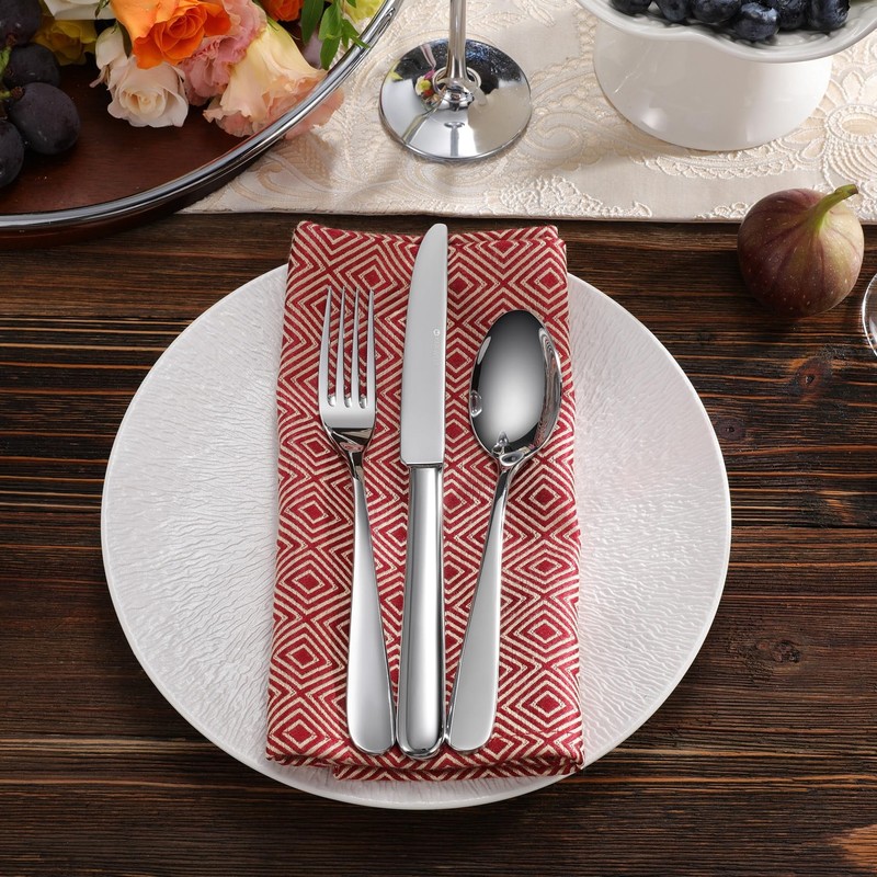 KEAWELL Premium 45-Piece Louise Silverware Set, 18/10 Stainless Steel, Service