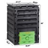 ZENY Garden Compost Plastic Bin 120 Gallon Black Secure Snap-On