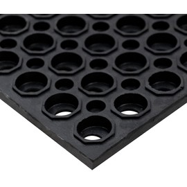 UNIMAT-Commercial Restaurant Mat Kitchen MAT - Wet and Dry Anti-Fatigue Premium mat Lite with Non-Slip Backing Heavy Duty Mat Industrial Use-39 x 58 1/2" x 1/2" Black Mat-Ideal