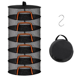 Desy & Feeci Herb Drying Net, 6-Layer Herb Dryer Hanging with Hook, Zip Drying Net Grow, Mesh Drying Net for Plant/Seeds/Flowers