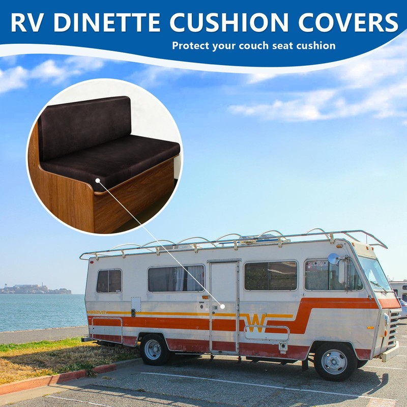 ANARACHON Leather Look RV Camper Dinette Cushion Covers, Washable RV