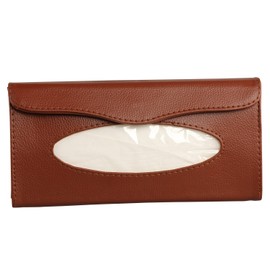 eJiasu Car Tissue Holder, Sun Visor Napkin Holder, Car Visor Tissue Holder, PU Leather Backseat Tissue case Holder for car,Vehicle(Brown)