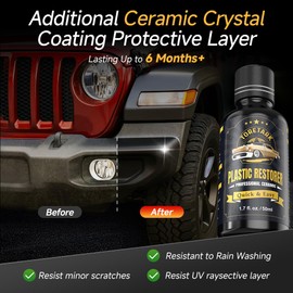 Toretark Plastic Trim Restorer for Cars, Black Trim Restorer,Highly Concentrated Ceramic Crystal Coating,Lasting Up to 6 Months+ with UV Protection,Restore Automotive Exterior Protectant,50ml