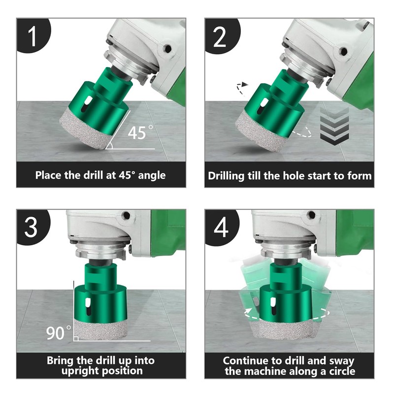 Mgtgbao Diamond Core Drill Bit, 1Pcs 3/16" (5mm) with 5/8-11