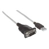 Convertidor USB a Serie RS232 DB9 45cm Manhattan 205153 Negro