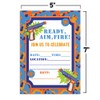 Dart Gun Birthday Party Invitations, 20 5"x7" Fill In Cards