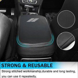 YOSRTER for Dodge Charger Accessories 2011-2019 2020 2021 2022 2023 2024 Chrysler 300 2011-2022 Center Console Armrest Cover Interior Anti-Scratch Leather Armrest Decoration (Gray Stitches)