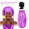 2 Pieces Long Satin Sleep Cap for Curly Hair, Long