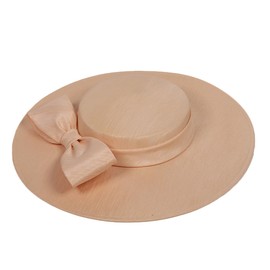 Khaki Wide Brim Fascinators Hats for Women Lady Formal Occasion Kentucky Cap Wedding Cocktail Tea Party Church Derby Flat Top Hat with Big Bowknot