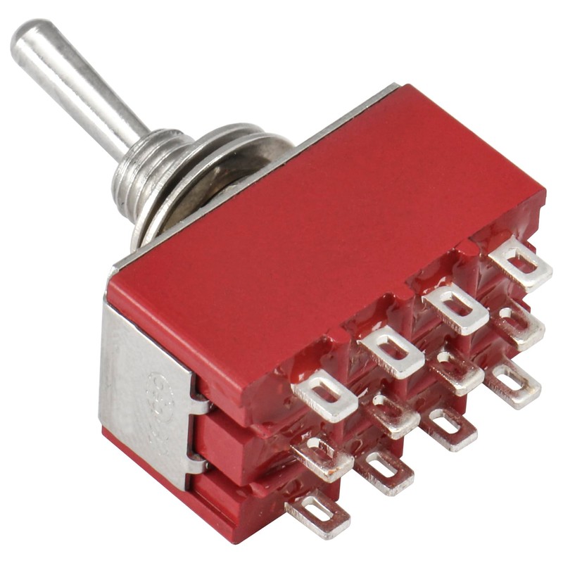 Heschen Miniature Toggle Switch, MTS-402, ON/ON, 4PDT 12 Pins, 2A