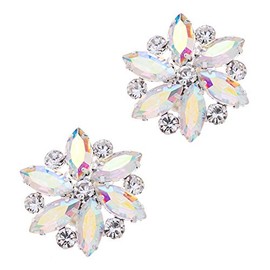 Ruihfas Fashion Bridal Wedding Party Shoe Clips Rhinestone Shoe Buckle Multi Color, 2Pcs (Colorful)