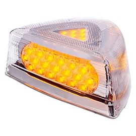 United Pacific 39437 Turn Signal Light, 37 LED, with Chrome Base, Amber LED/Clear Lens, for Peterbilt